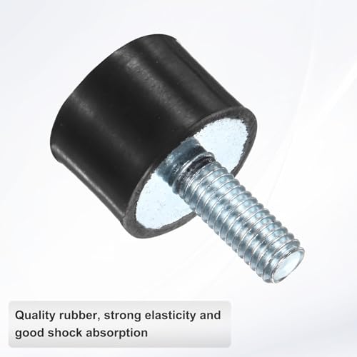 M METERXITY 4-Pack Rubber Mounts D15mmxH10mm Male/Female Vibration Isolators Cylindrical Shock Absorber W M5 x 12mm Studs for Air Compressor/Car/Pump/Boat/Garage Motor/Bobbins Rubber Isolators - size: M5 x 12mm, 15mm x 10mm