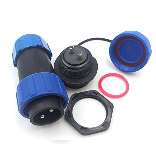 SP21 2Pin-12Pin Panel Mount Waterproof Aviation Connector Plug and Socket IP67,LED Electrical Power Cable Wire Connector (2Pin) - size: 2Pin