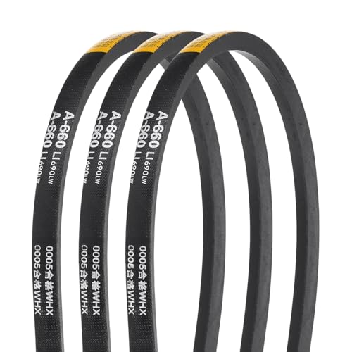 uxcell 3Pcs A660 Rubber V-Belt, 660mm Li x 13mm W x 8mm T, Classic Wrapped - size: A660