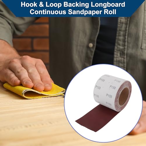 150 Grit Sandpaper Roll 4 Inch x 32.8 Feet Sandpaper Aluminum Oxide Emery Cloth Roll Sanding Paper for Wood Sanding Automotive Polishing Metal Sanding - size: 150 Grit