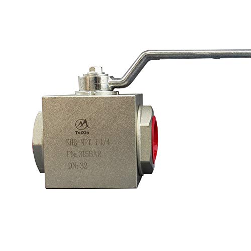 Taixin Hydraulic Valve 1-1/4 Inch NPT Female 4650PSI KHB Hydraulic Ball Valve DN 32 High Pressure Ball Valve - size: 1-1/4 NPT, style: KHB