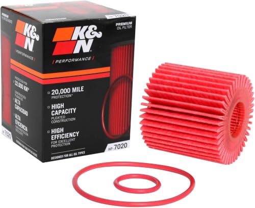 K&N Oil Filter: 20,000 Mile Engine Protection, High Capacity/High Efficiency: Compatible with 2005-2021 LEXUS/TOYOTA/LOTUS/SCION (See Product Description for Select Models), HP-7020 (Pack of 12) - size: (Pack of 12)