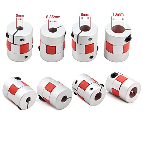 8mm to 10mm Bore Aluminium Plum Flexible Shaft Coupling Servo Stepper Motor Jaw D20xL25 Connector Flexible Shaft Couplers for 3D Printer/CNC Machine/DIY Encoder, 2pcs/Pack (8mmx10mm) - size: 8mmx10mm