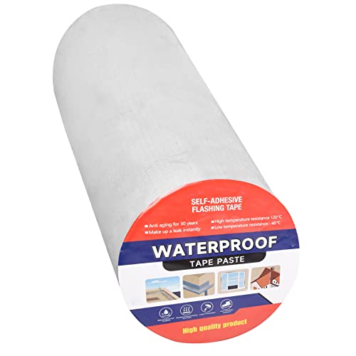 Butyl Waterproof Tape 19.68" W X 32.8' L Aluminum Foil Tape with Butyl Rubber Adhesive for Pipe, RV Repair, Window Caulking, Boat Sealing, Silver - size: 19.68" W X 32.8' L