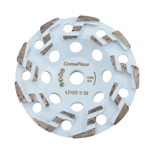 4.5 Inch Diamond Grinding Cup Wheel for Concrete & Masonry, 5/8"-11 Threaded, ComeFloor High Performance Heavy Duty Grinder Wheel for Thinset Removing