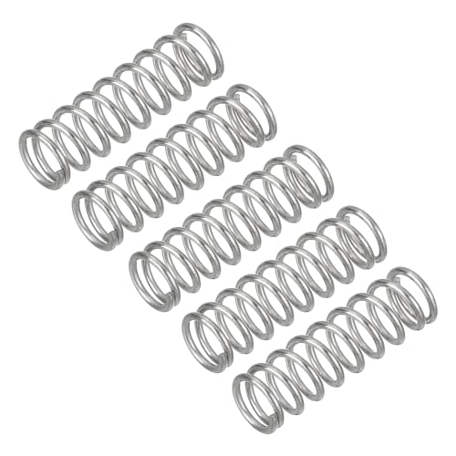 uxcell 5Pcs Compression Spring, Wire Diameter 0.039", OD 0.31", Free Length 1.18" 304 Stainless Steel Coil Mechanical Compressed Spring, Silver - size: 0.039" x 0.31" x 1.18"