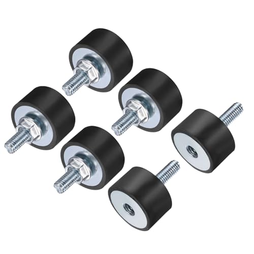uxcell 6pcs M6x18mm Rubber Isolator Mounts with Studs 25x15mm - size: VD-D25*H15, M6*18