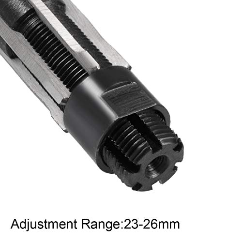uxcell Adjustable Hand Reamer 23-26mm High Speed Steel H8 6 Straight Flutes Milling Cutter Tool Metric Reaming Drill Bit for Metal - size: 23-26mm