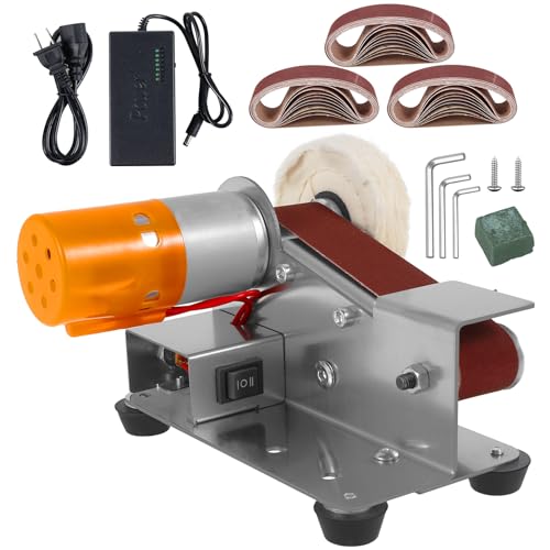 Mini Sander, 15 Electric Grinder, 7-Speed Knife Sharpener, Heavy Duty Sander w/30 Sanding Belts, Electric Grinding Machine for Metal Jewelry