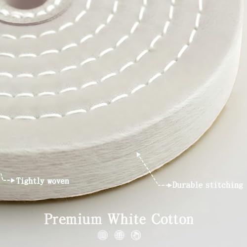 6" Extra Thick White Cotton Buffing Wheels with 1/2" Arbor Hole - style: 6'' White Cotton Buffing Wheel