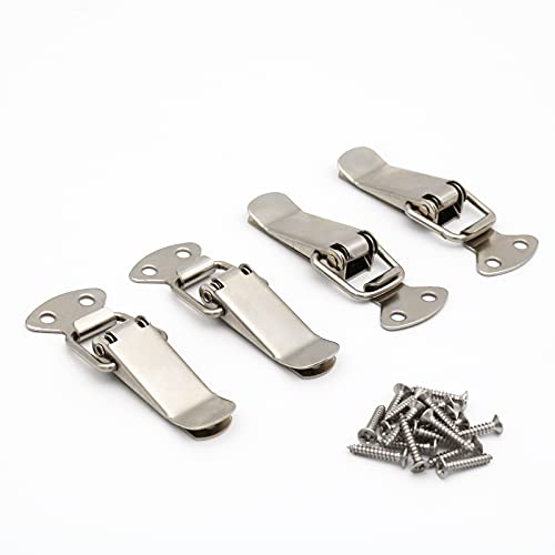 4Pack Spring Loaded Toggle Latch for Cabinet, Wooden Case, Box, Chest - color: Silver