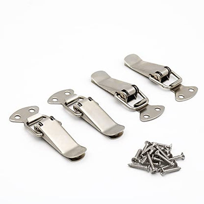 4Pack Spring Loaded Toggle Latch for Cabinet, Wooden Case, Box, Chest - color: Silver