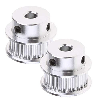 2PCS GT2 Timing Pulley 30 Teeth Bore 5mm Synchronous Wheel - size: 30 Teeth Bore 5mm
