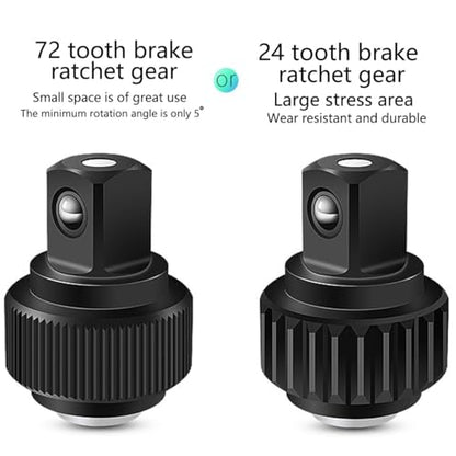 53 Pieces 1/4 inch Drive Socket Ratchet Wrench Set, with Bit Socket Set Metric and Extension Bar for Auto Repairing and Household, with Storage Case,with 72 Tooth Reversible Ratchets
