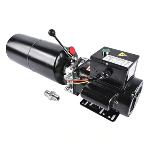 110V 2.2KW Hydraulic Power Unit, 10 Quart / 10L Metal Reservoir Single Acting Hydraulic Pump, Min 2.1CC/Rev Displacement, Power Up & Gravity Down for 2 Post & 4 Post Car Lift, Dump Trailer, Auto Hoist - size: 2.5 Gal/10 Qt