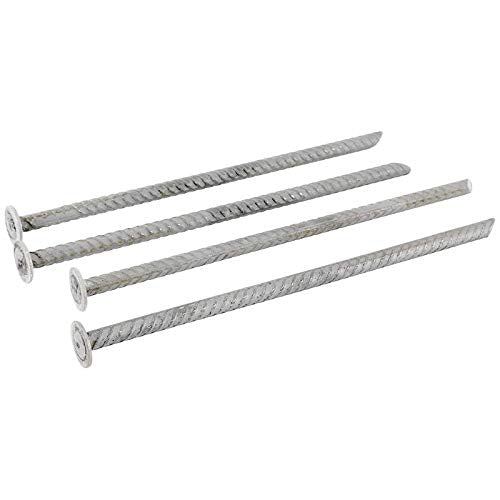 SmartSign Rebar Spikes - Pack of 4, Length 14", Diameter 1/2", Heavy Duty Metal Rebar Stakes for 6ft Parking Curbs/Wheel Stop/Speed Bump, Silver - color: Galvanized