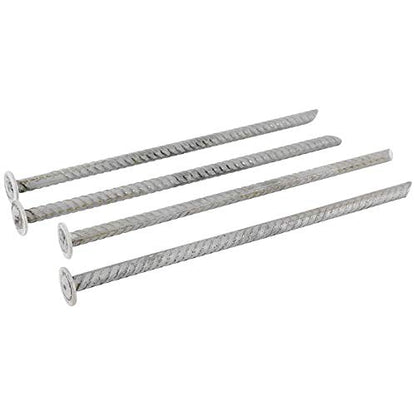 SmartSign Rebar Spikes - Pack of 4, Length 14", Diameter 1/2", Heavy Duty Metal Rebar Stakes for 6ft Parking Curbs/Wheel Stop/Speed Bump, Silver - color: Galvanized