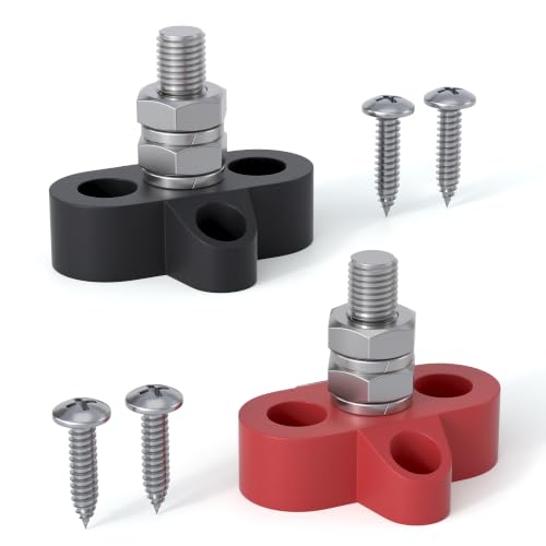Bus Bar 12V 250A Power Distribution Block Single 5/16"(M8) Studs - size: 250A 1 x 5/16(M8) Stud