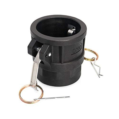 QWORK Hose Fitting, Polypropylene Type D Cam & Groove Fitting- -2" Female Coupler x 2" NPT Female