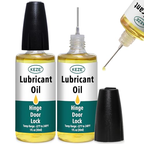 Keze Squeaky Door Hinge Lubricant Knife Pivot Oil for Door Hinge Oil for Lock Scissors Watch Keyhole Knife Lube Synthetic Pocket Knife Lubricant with Needle Oiler 1 oz, 2 Pcs - color: Door Hinge Oil, size: 2 oz