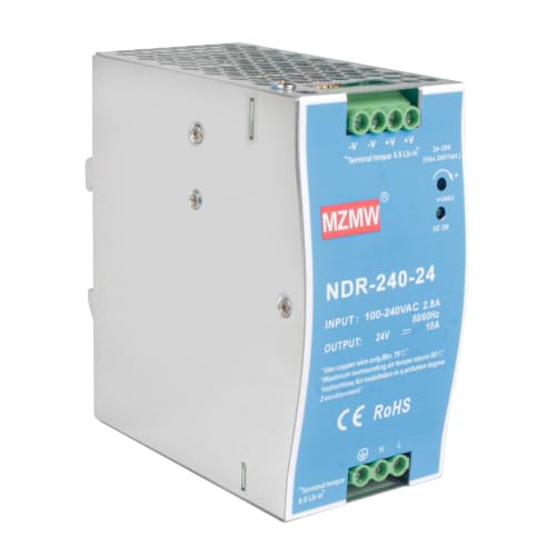 CNCTOPBAOS NDR 240W 24V DC 10A Industrial DIN Rail Switching Power Supply - style: NDR-240-24