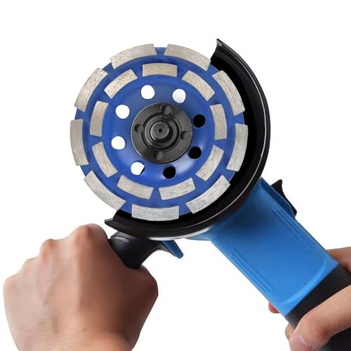HERZO Diamond Concrete Grinding Wheel 4 1/2 inch,Angle Grinder Segment Wheels Cup for Polishing and Cleaning Stone Concrete Surface, Cement, Marble, Rock, Granite, and Thinset Removing 115mm - style: 115mm Blue