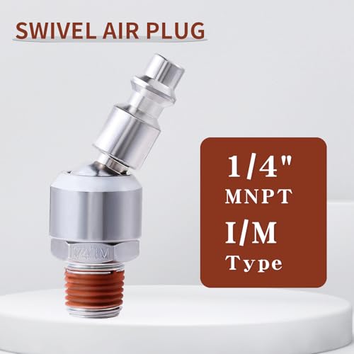 1/4" Swivel Air Plug Air Quick Connect Plugs Air Hose Fitting Air Compressor Fittings Air Hose Connectors - style: 6PCS