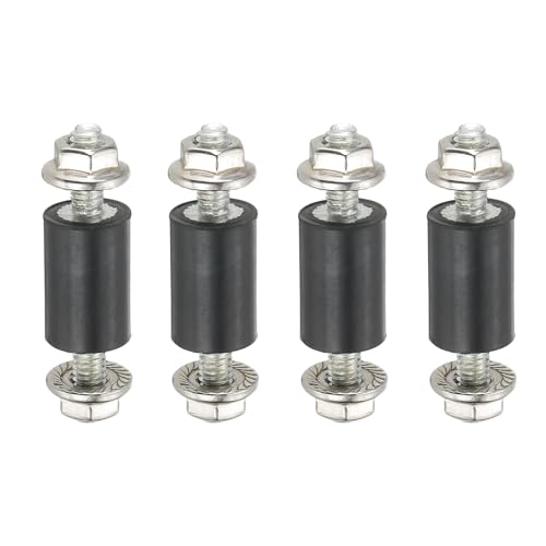 PATIKIL M4 10x15mm Rubber Isolator Mounts, 4 Pcs Rubber Studs Shock Absorber Anti-Vibration Isolation Damping Mounts with Lock Nuts for Motor, Air Compressor, Engines (35mm Height) - size: M4-10x15x35mm