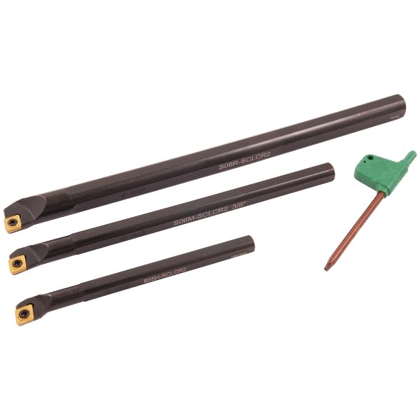 HHIP 1001-0020 3 Piece (5/16-3/8 & 1/2 Inch) SCLCR Indexable Boring Bar Set - size: 5/16, 3/8 & 1/2 (T-8), style: A, B, C Style 3 Piece Set