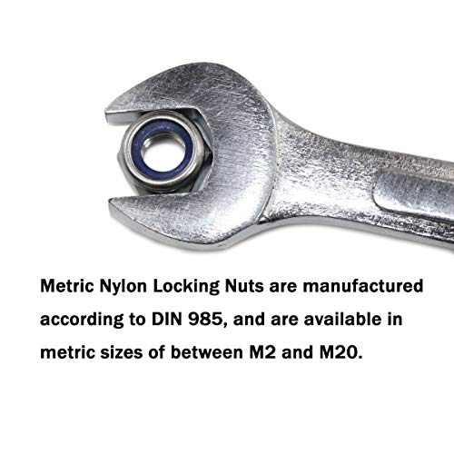 Fullerkreg M8x1.25mm Self-Locking Nylon Insert Hex Lock Nuts - size: M8 50Pcs