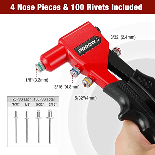 Arrow Hand Riveter Kit, RT187M Professional Pop Rivet Gun