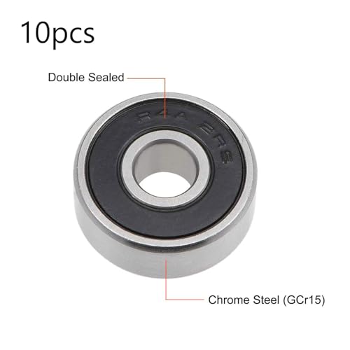 TOP-VIGOR 10Pcs R4A-2RS Deep Groove Ball Bearings, Z2 1/4 Inch x 3/4 Inch x 9/32 Inch Double Sealed Industrial Bearings, Chrome Steel Skateboard Bearings for Electrical Instrument Equipment - size: R4A-2RS, 1/4″x3/4″x9/32″