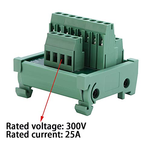 2 in 8 Out 25A DIN Rail Terminal Blocks Distribution Breakout - style: 2 IN 8 OUT