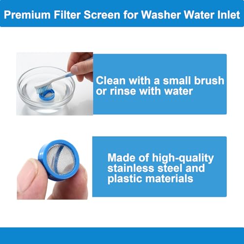 4-Pack Washer Water Inlet Valve Filter Screens for Slow Water Flow