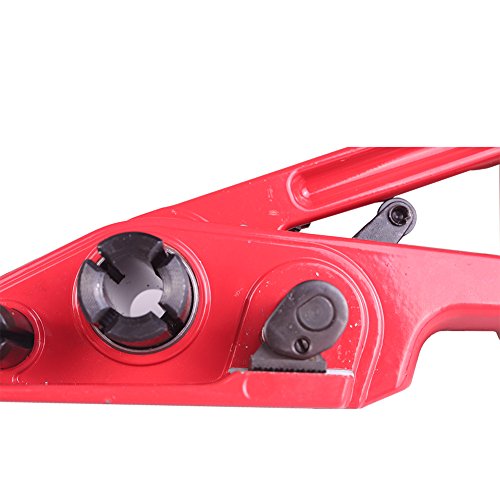 Poly Strapping Tensioner & Cutter Manual Banding Strapping Tools for Polyester Polyproplyn 1/2" - 3/4" Strap Red