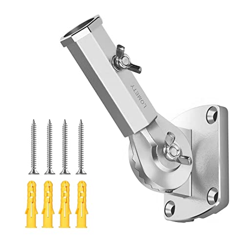 Stainless Steel Flag Pole Holder Heavy Duty Multi-Position Flag Pole Bracket Multi-Angle Adjustment wall mounting Bracket for 1 inch Flag Pole(Silver) - color: silver flag pole holder
