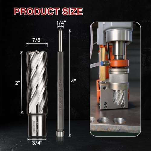 ANGELSWORD M2 HSS Annular Cutter,Diameter 7/8" x Depth 2",Mag Drill Bit - size: H. 7/8" Diameter, style: HSS 2" Cut Depth