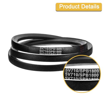 uxcell 5V710 V-Belt, Classic Wrapped Rubber V-Belt 71" Outside Circumference x 0.62" Width x 0.53" Height for Industrial Machinery Equipment, Black - size: 5V710
