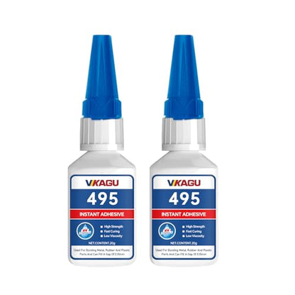 495 Super Glue Instant Adhesive Clear 20g Suitable for Metal Rubber and Plastic 2 Pack - size: 495, style: 2 Pack