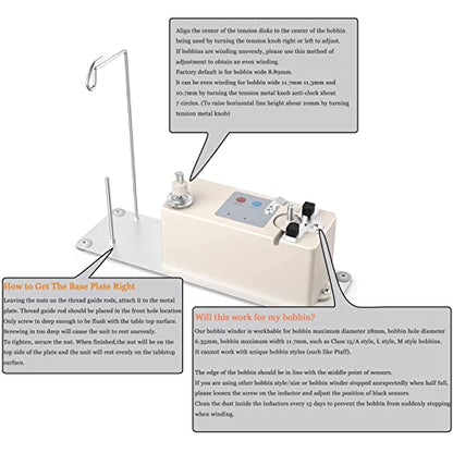 XBA Bobbin Winder, Portable Automatic Bobbin Winder, Electrical Bobbin Winder with Spool Thread Stand for Domestic and Industrial Sewing Machines - color: bobbin winder
