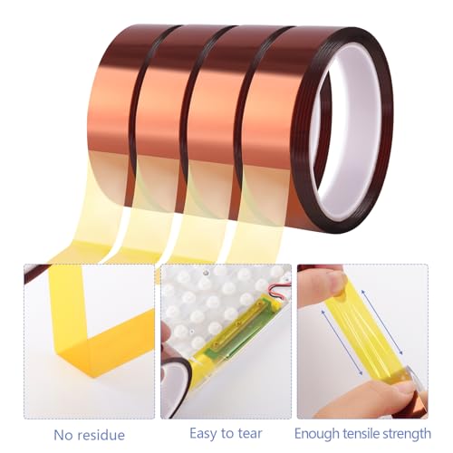 4 Rolls 20mm×25m (82Ft) Heat Tape, Sublimation Heat Resistant Transfer Tape