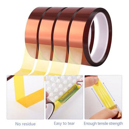 4 Rolls 20mm×25m (82Ft) Heat Tape, Sublimation Heat Resistant Transfer Tape