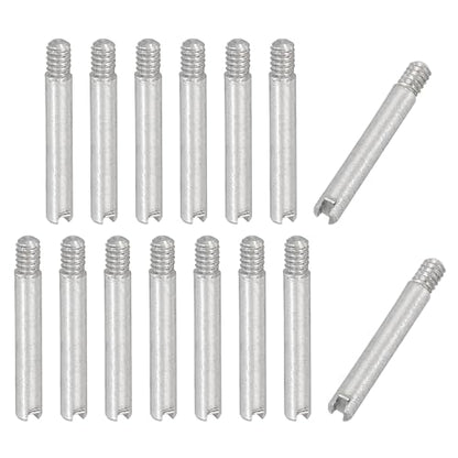 PATIKIL M2 x 14mm Slotted Cylindrical Pin, 15 Pcs 304 Stainless Steel Dowel External Thread Slotted Pin Screw for Home Furniture Cabinet Improvement, Silver Tone - size: M2 x 14mm