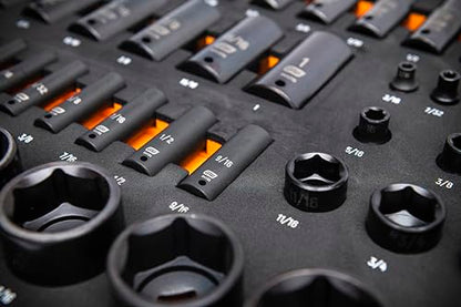 GEARWRENCH 63 Piece SAE Impact Socket Set in Foam Storage Tray | GWMSISKSAE - style: Impact Sockets