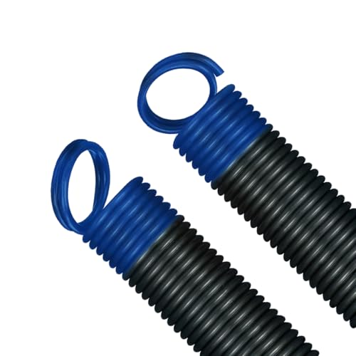 Randall Manufacturing 25" Garage Door Extension Springs, 140 lb Blue End, 2-Pack – Includes 156" x 1/8" Safety Cables, S-Hooks & Adjustment Clips – for 7 FT Doors – Made in USA - size: 140 LBS Blue End 2 Springs