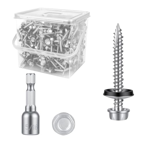Kryonix Metal Roofing Screws #10 x 1-1/2", 330pcs, Ruspert Coating Screws - size: #10×1-1/2”