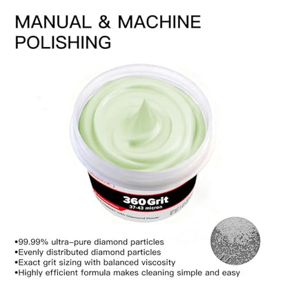 Diamond Paste Lapping Compound, 360 Grit, 40 G, Fast Cutting and Grinding - size: 360Grit, style: 1.41 oz (40g)