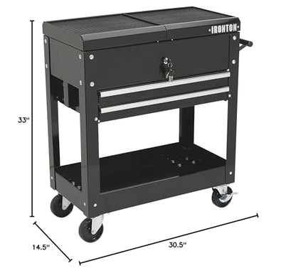 Ironton 28in. 2-Drawer Rolling Tool Cart, 350-Lb., Locking Drawers - size: 2 Drawer