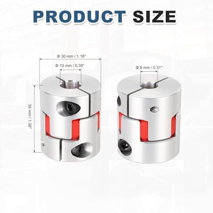 MECCANIXITY 8mm-10mm Aluminium Plum Flexible Shaft Coupling w Hex Wrench - size: 8mm to 10mm