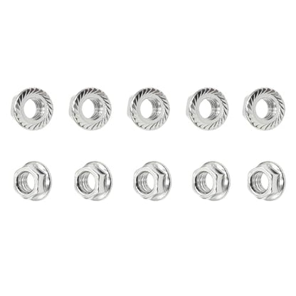 M8-1.25 / 8mm Hex Serrated Flange Nuts M8 x 1.25 Stainless Steel Nut (10pcs)